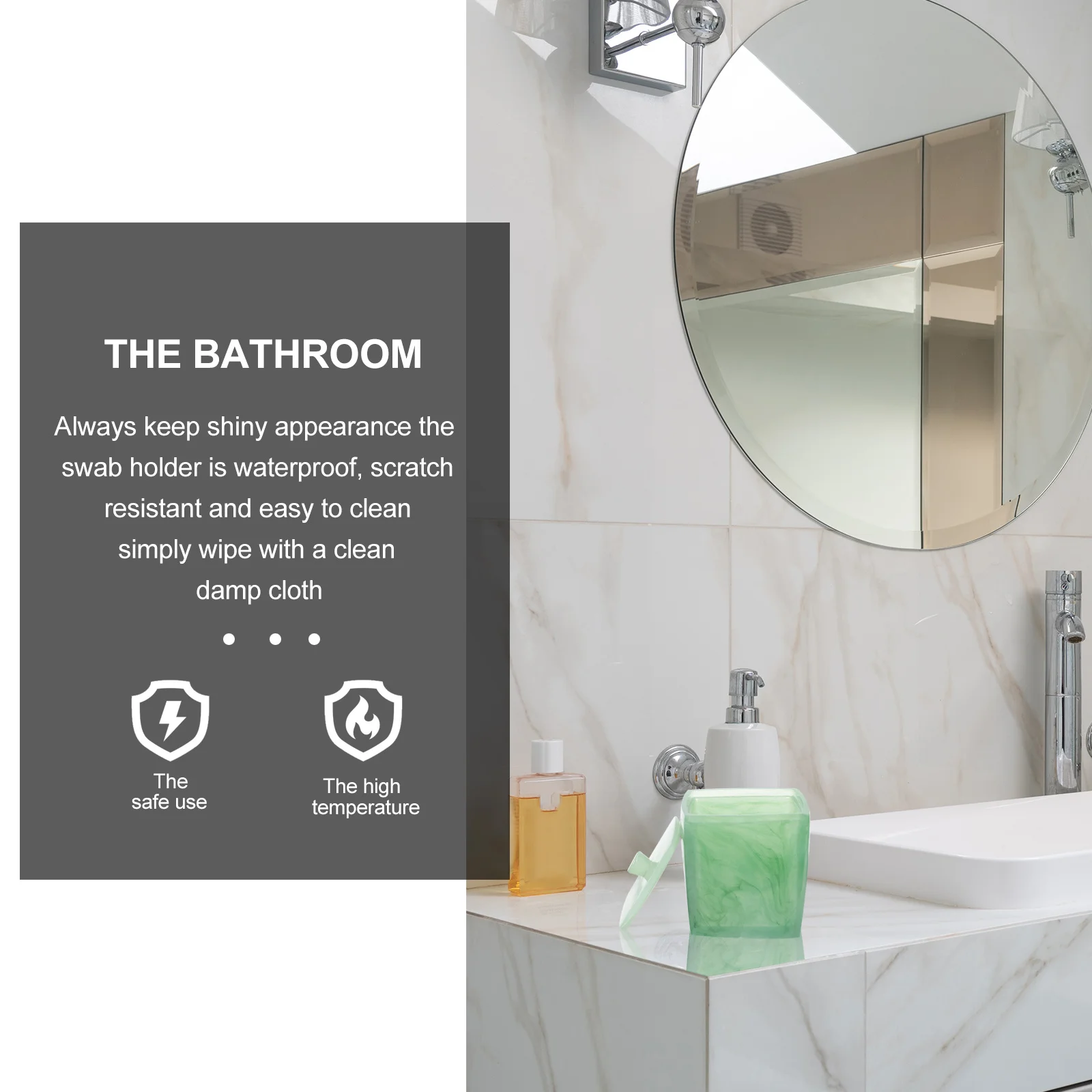 

Resin Makeup Cotton Storage Box Safe Use Sundries Organizer Lid Toothpick Jewelry Cosmetics Small Tools Container