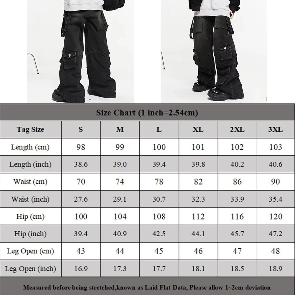 Autumn Spring Trousers Men Pants Daily Holiday Baggy Cargo Jeans Casual Fashion Loose Pants Men Multiple Pockets