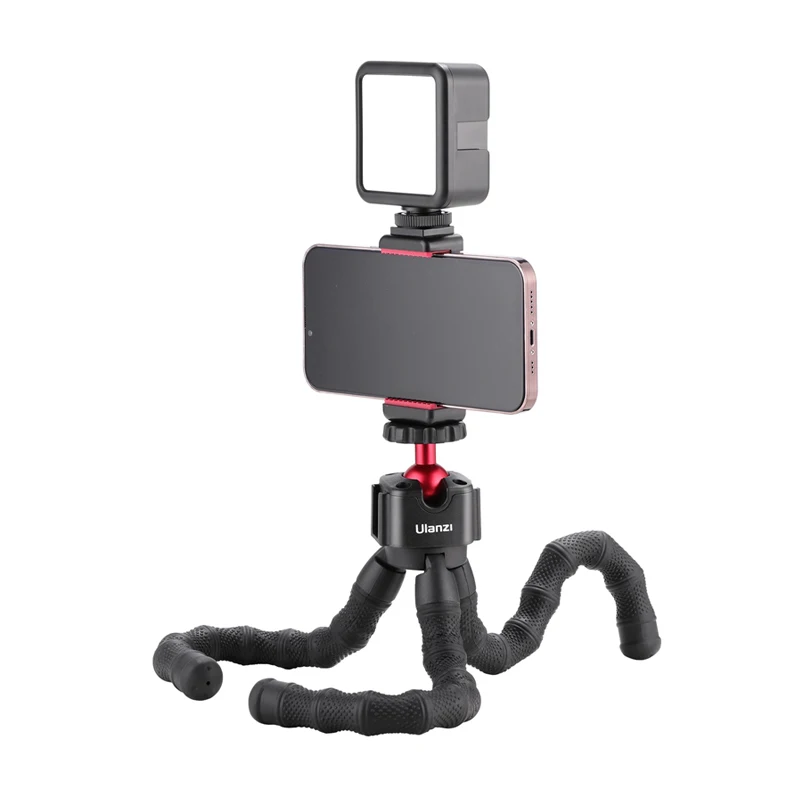 Imagem -04 - Ulanzi Smartphone Vlogging Kit Octopus Tripé Flexível com Clipe de Telefone Luz Led Regulável para Youtube Tik Tok Livestream