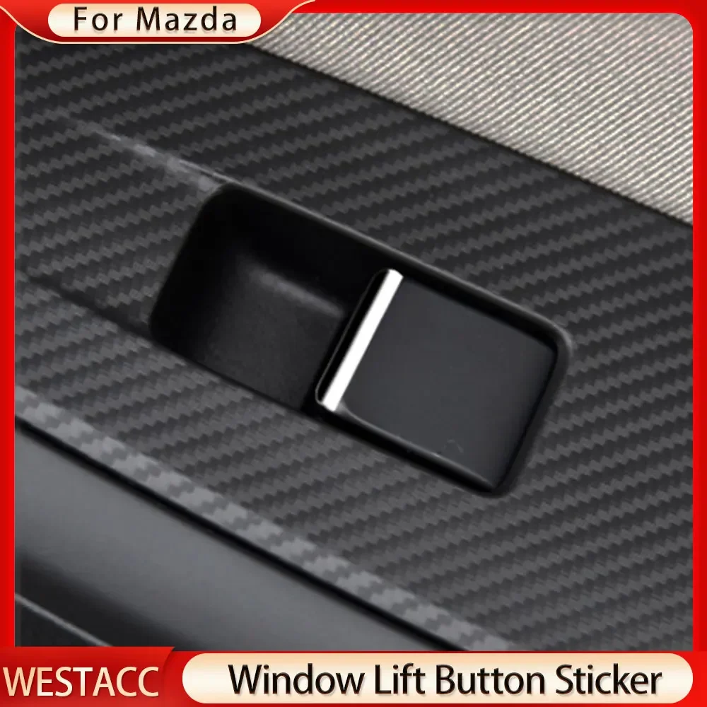 7Pcs/set ABS Chrome Car Window Lift Buttons Sequins Trim Decocation Sticker for Mazda 3 6 CX5 CX3 CX4 Atenza Axela Accessories