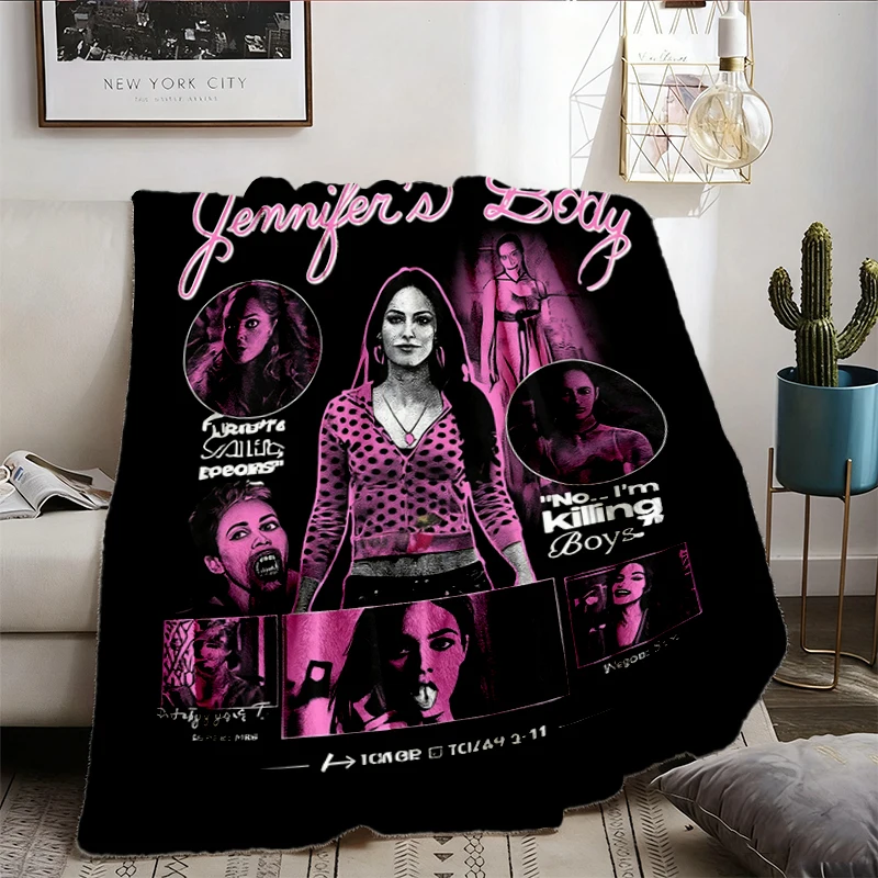 Jennifer's Body Soft Blanket, Y2K Aesthetic Comfy Blanket, Megan Fox Movie Flannel Blanket, Vintage Horror Film Flannel