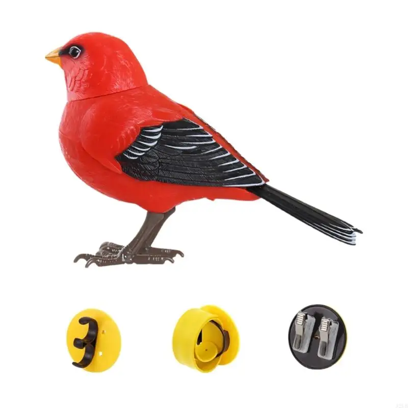Realistisches singendes Vogelspielzeug mit Lichtsteuerung für Kinder, dekorativer Käfig Lieferumfang enthalten, keine A2UB – Detail 7