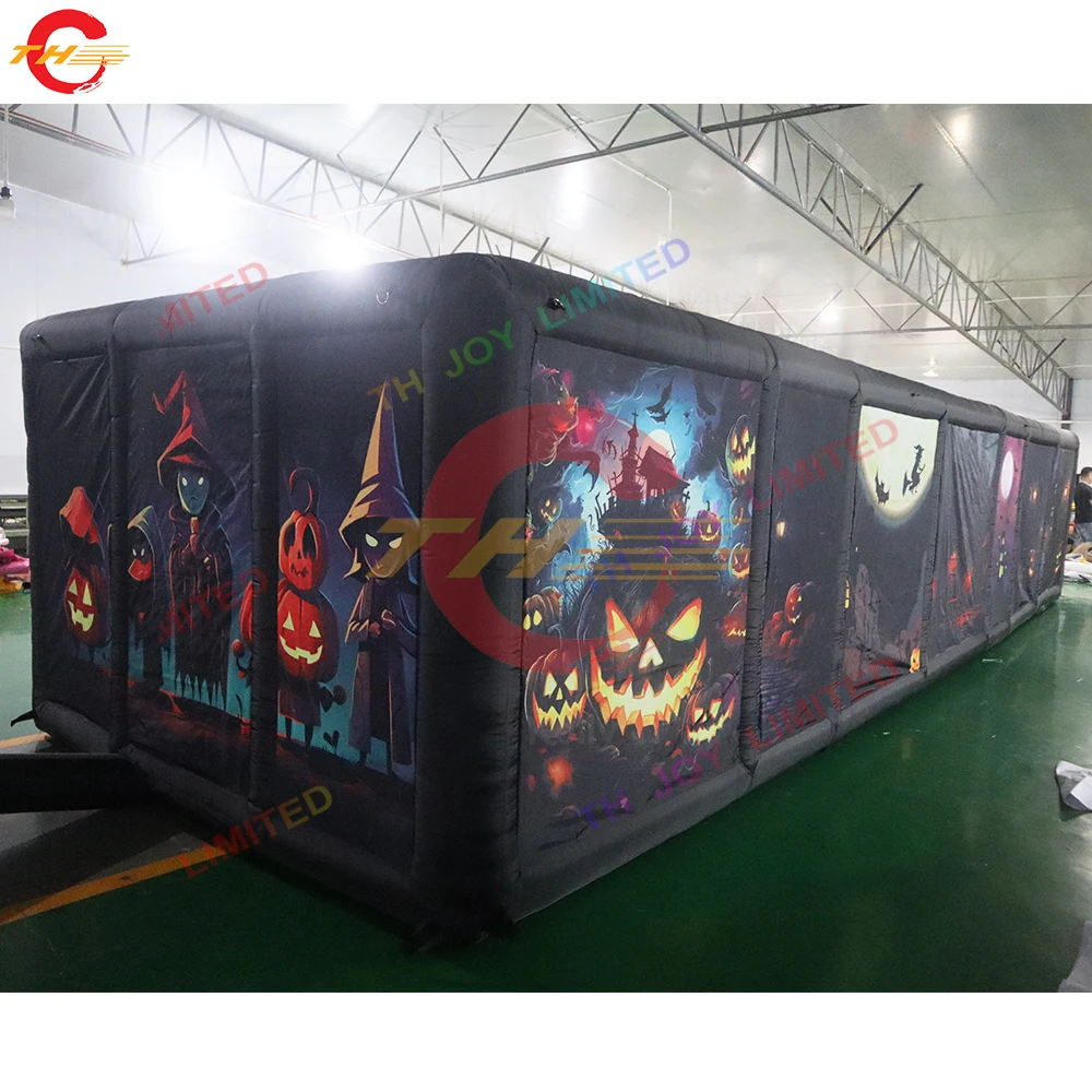 Hete verkoop! 10x3m op maat gemaakt Halloween opblaasbaar spookhuis opblaasbaar doolhof arena labyrint spel te koop