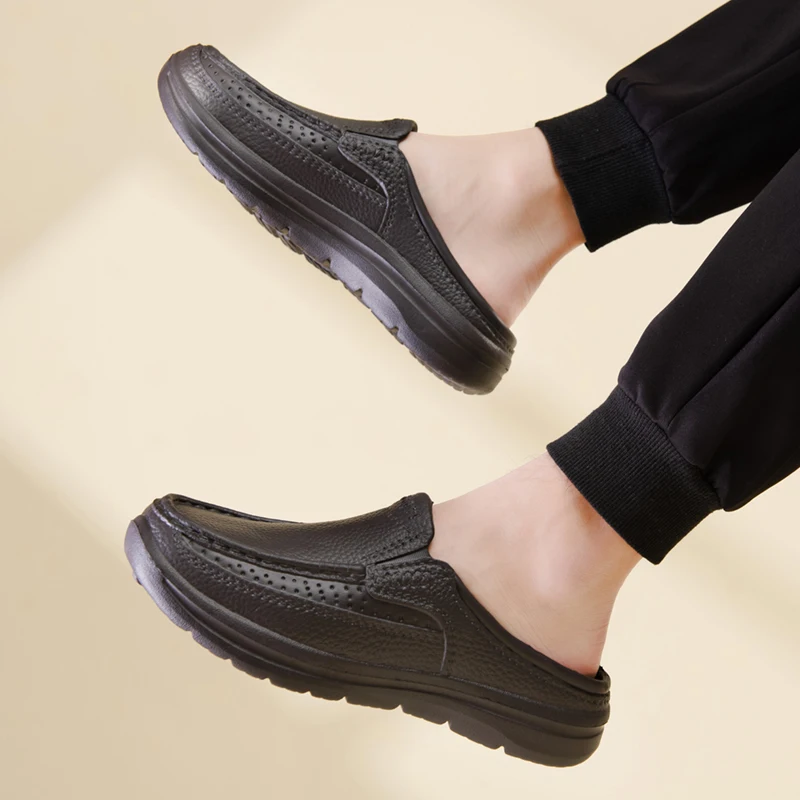 Summer Men Chef Shoes Anti Slip and Oil Proof Men's Work Shoes EVA Lazy Slippers Casual Trendy Slipper Fashion Garden Shoes image 4