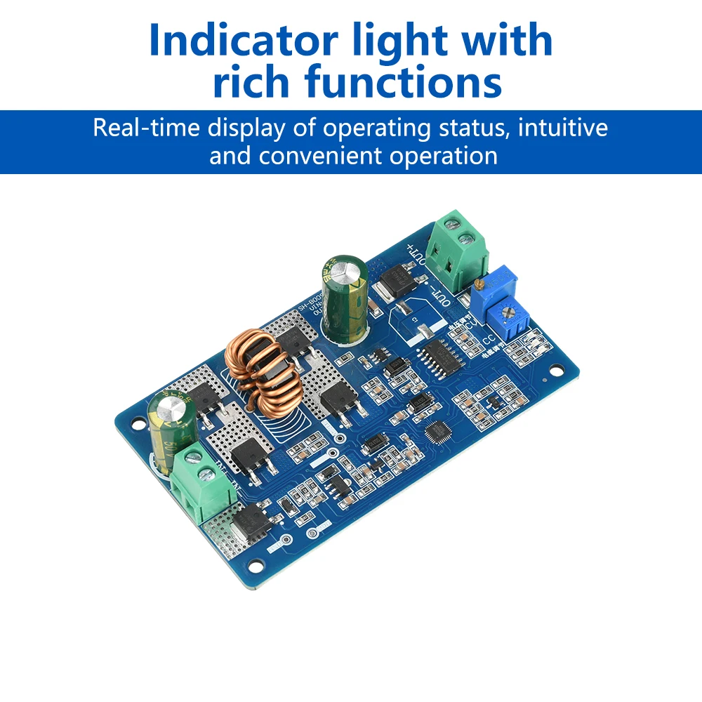 DC 5-35V 10A Auto Boost Buck alta potencia voltaje constante corriente constante carga de batería módulo controlador LED 90%-97% de eficiencia