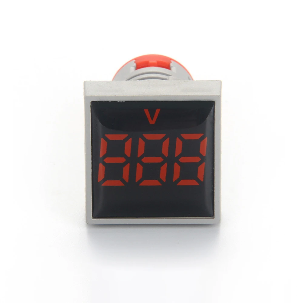 ABILKEEN AD101-22 Square Head Plastic LED Signal Light AC 20-500V Measure Range Diital Display Industrial Voltmeter