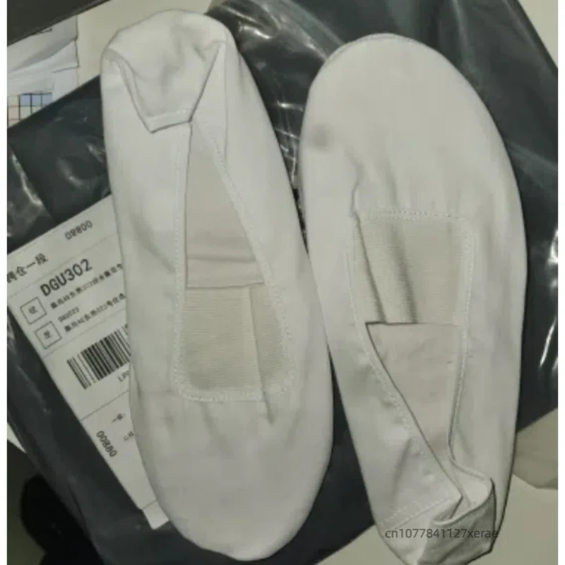 Men's and Women's Dance Shoes Ballet Practice Yoga Shoes Soft White Sole Canvas Outsole Cowhide Sole for Group Performances