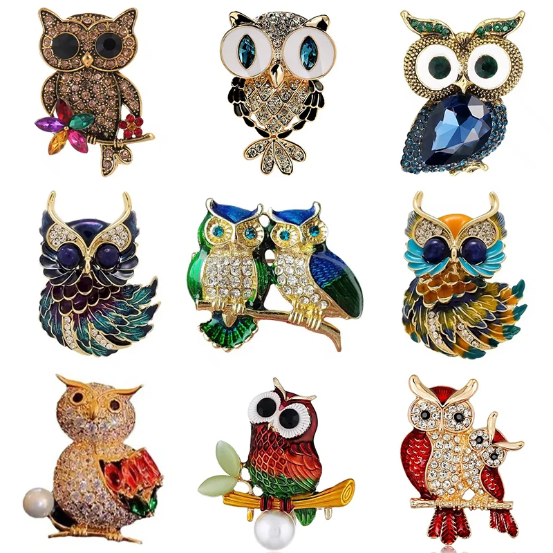 Vintage Owl Brooches for Women Men Fashion Owl Animal Pin Office Party Casual Accessory Jewelry Gifts 2025