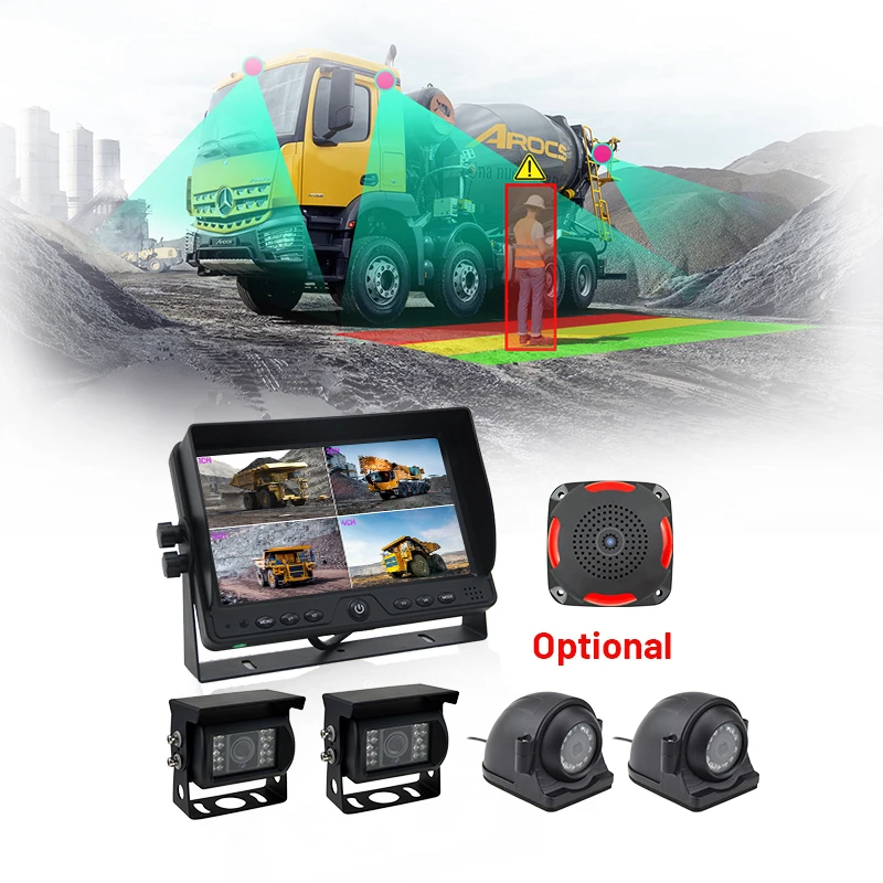 【Hot Selling】9inch 4CH 720P/960P/1080P AHD DVR  Vision System for All Trucks and Tractors