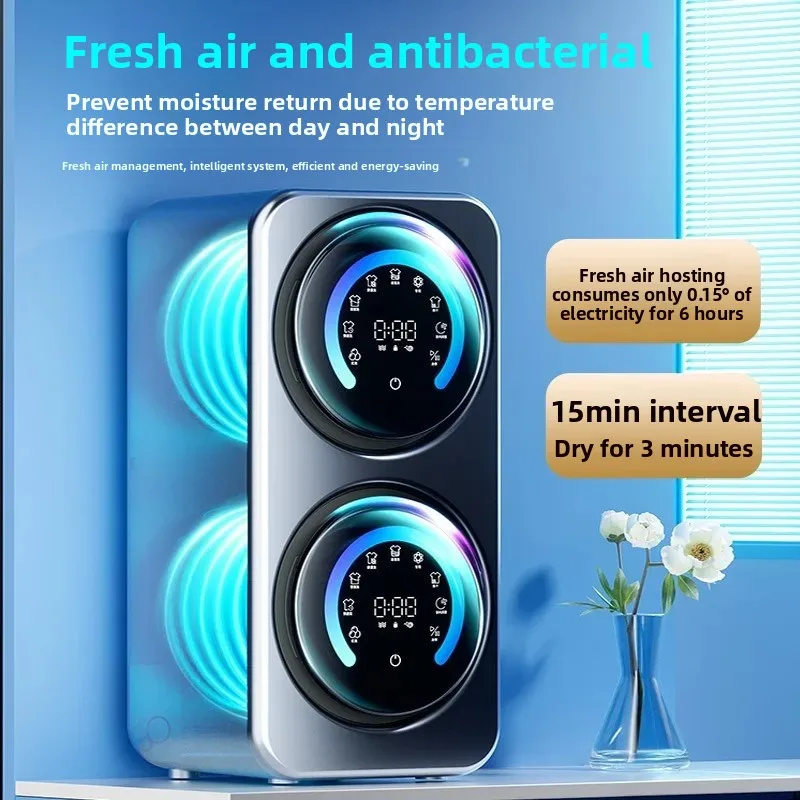 Fully automatic elution and drying integrated double-barrel drum washing machine, desktop and wall small double-warehouse  3.5L