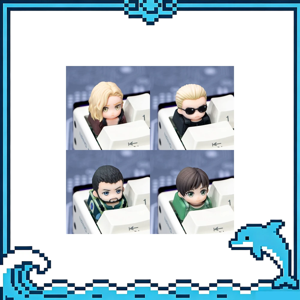 Resident Evil Character Keycap 1 Piece Sculpted Chibi Design Decorative Replacement Key for Mechanical Keyboard