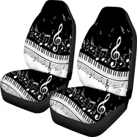 Custom Car Seat Covers 2 Pcs Set Vintage Musical Notes Music Pattern  Seats Protector Cushion Universal Fit Most Vehicles