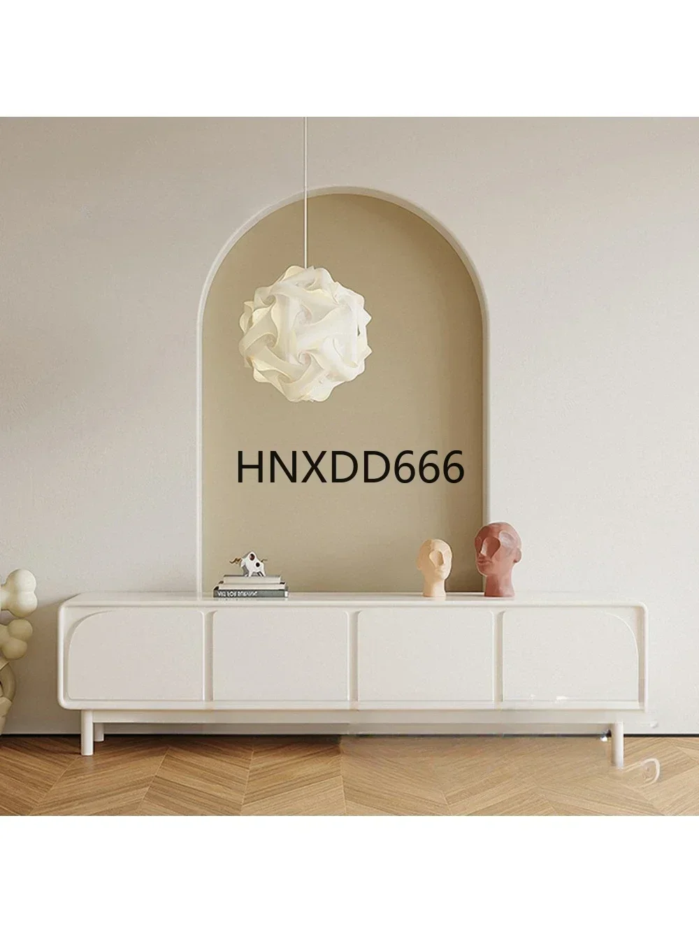 Cream Style TV Cabinet and Tea Table Combination Small Apartment Sitting Room Cabinet Quiet Style Wholesale