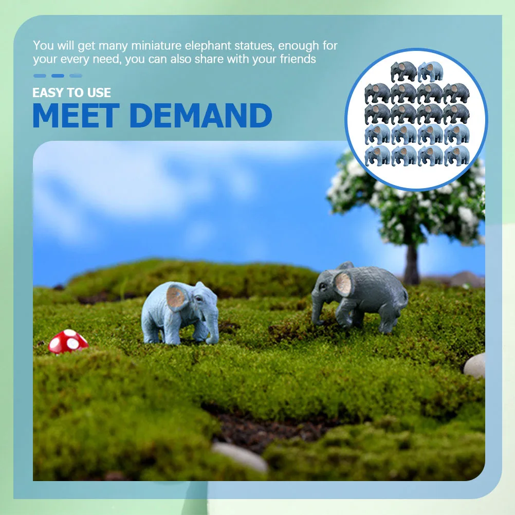 

18pcs Miniature Elephant Figurines Small Animal Decor For Garden Home Office Desk Kids Room Resin Wildlife Statues