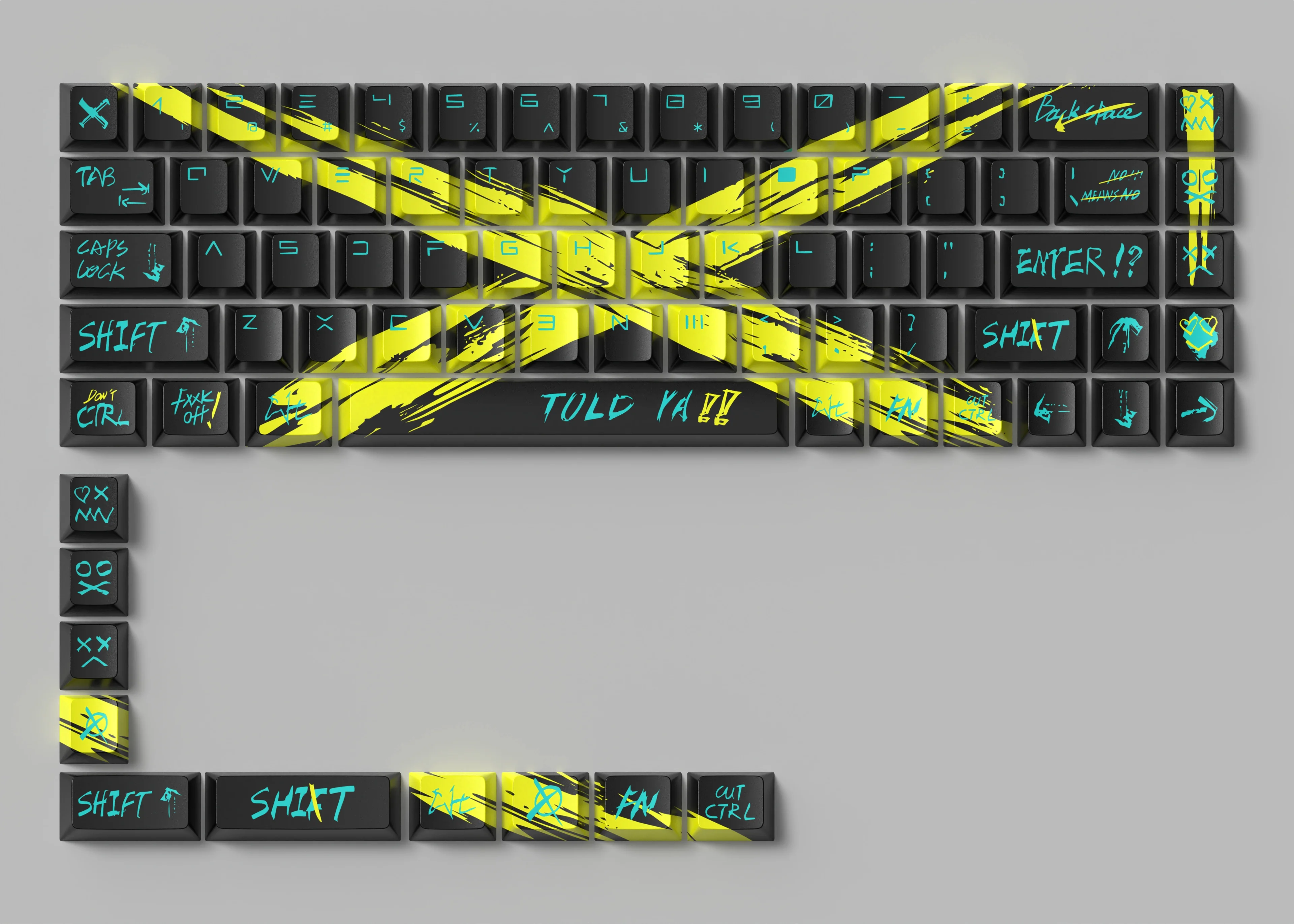 GMK contra teclas inválidas Cherry Profile PBT Dye-Sub 78 teclas para 60/61/64/68 MX Switches Teclado mecânico para jogos