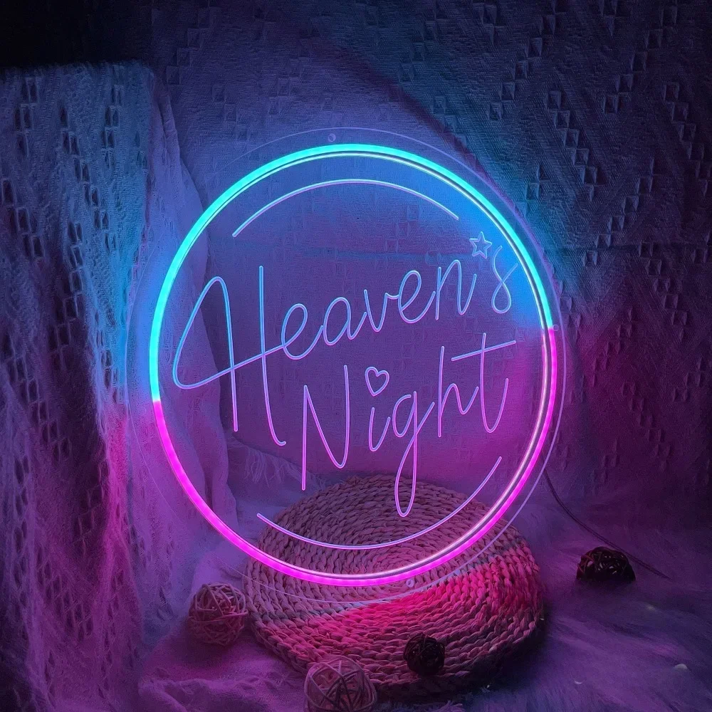 Heaven's Night Neon Sign Carve Personal Led Lights For Bar Neon Lamp on The Wall Decor Gaming Room Decoration Support Custom