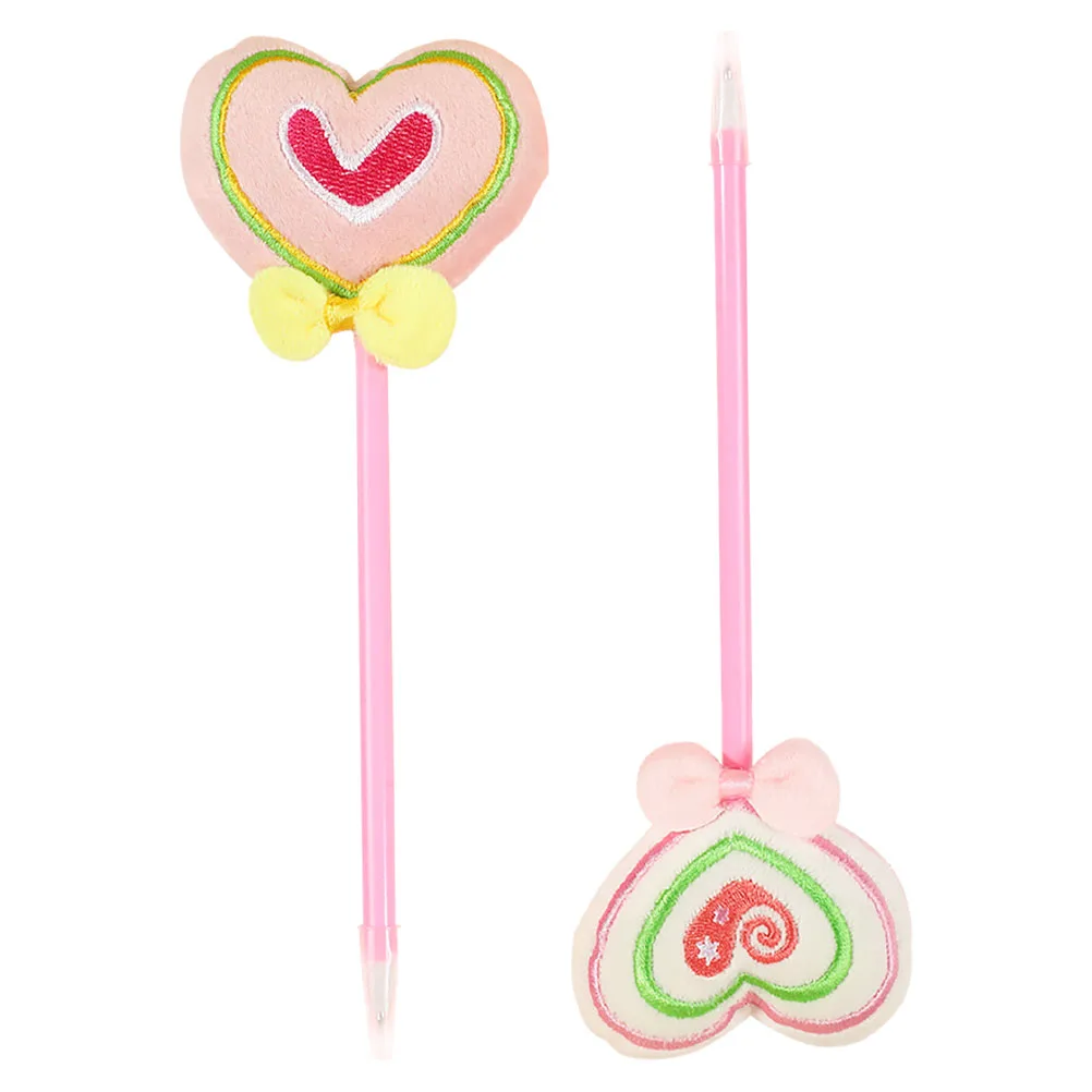 

2pcs Heart Shaped Ballpoint Pens Valentine Gifts Kids Writing Tools Smooth Cartoon Decorative Kawaii