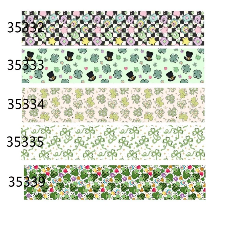 (5 jardas) fita de gorgorão trevos da sorte para materiais de decoração do dia de São Patrício acessórios de costura DIY