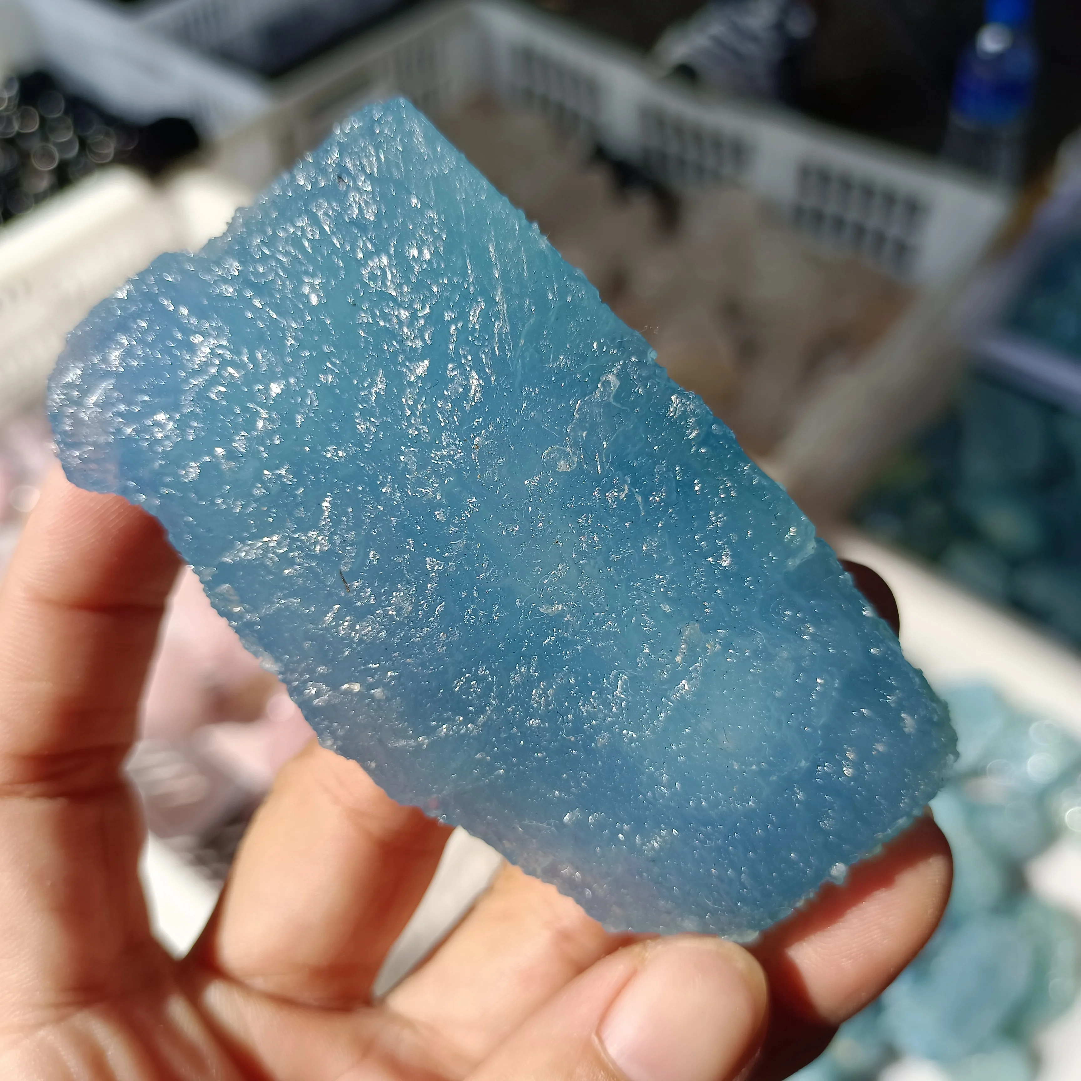 Natural Blue Aquamarine Ore, Quartz Crystal Rough Rough Stone, Mineral Reiki Healing Gemstone, Home Office Degaussing Decoration