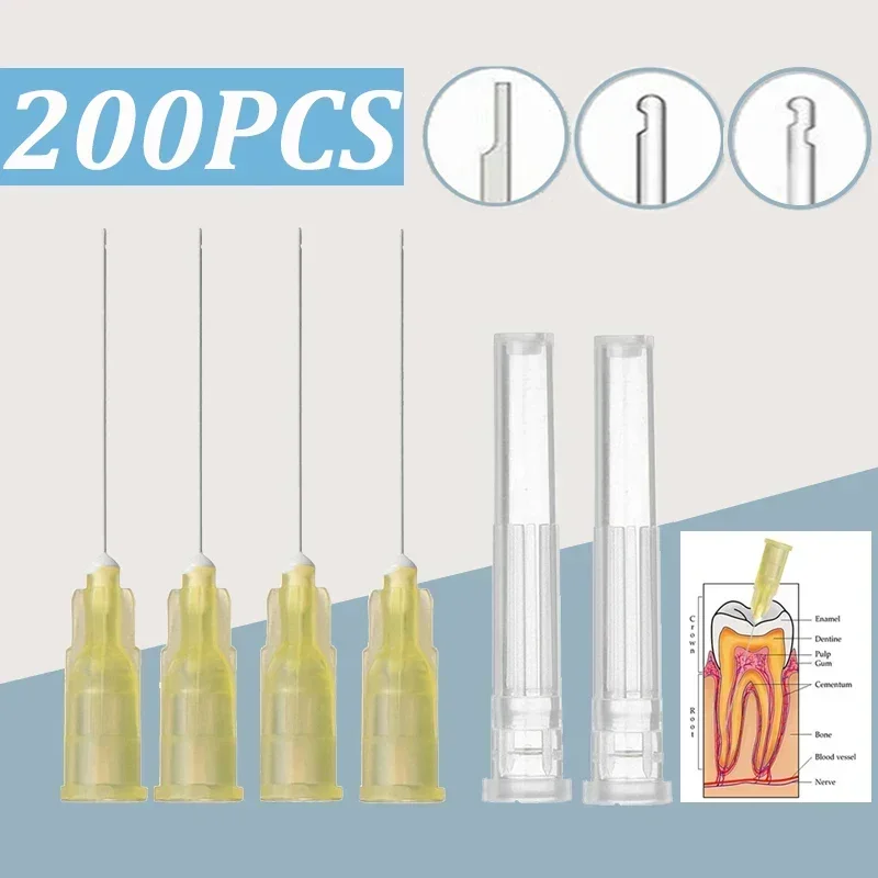 

200Pcs Dental Endo Irrigation Tip Side Hole Endo Root Canal Washing Tip Oral Hygiene End-Closed Endo Irrigation Tip