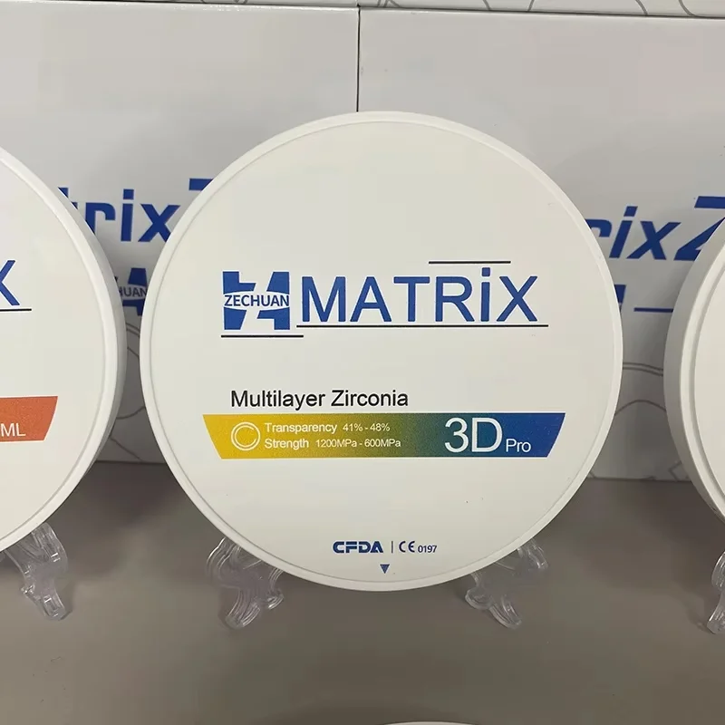 MATRIX 3D Pro Multilayer Zirconia Blocks Discs Dentistry Lab Zirconium Blank Open System 98mm Translucence 43%-57% Dental Tools