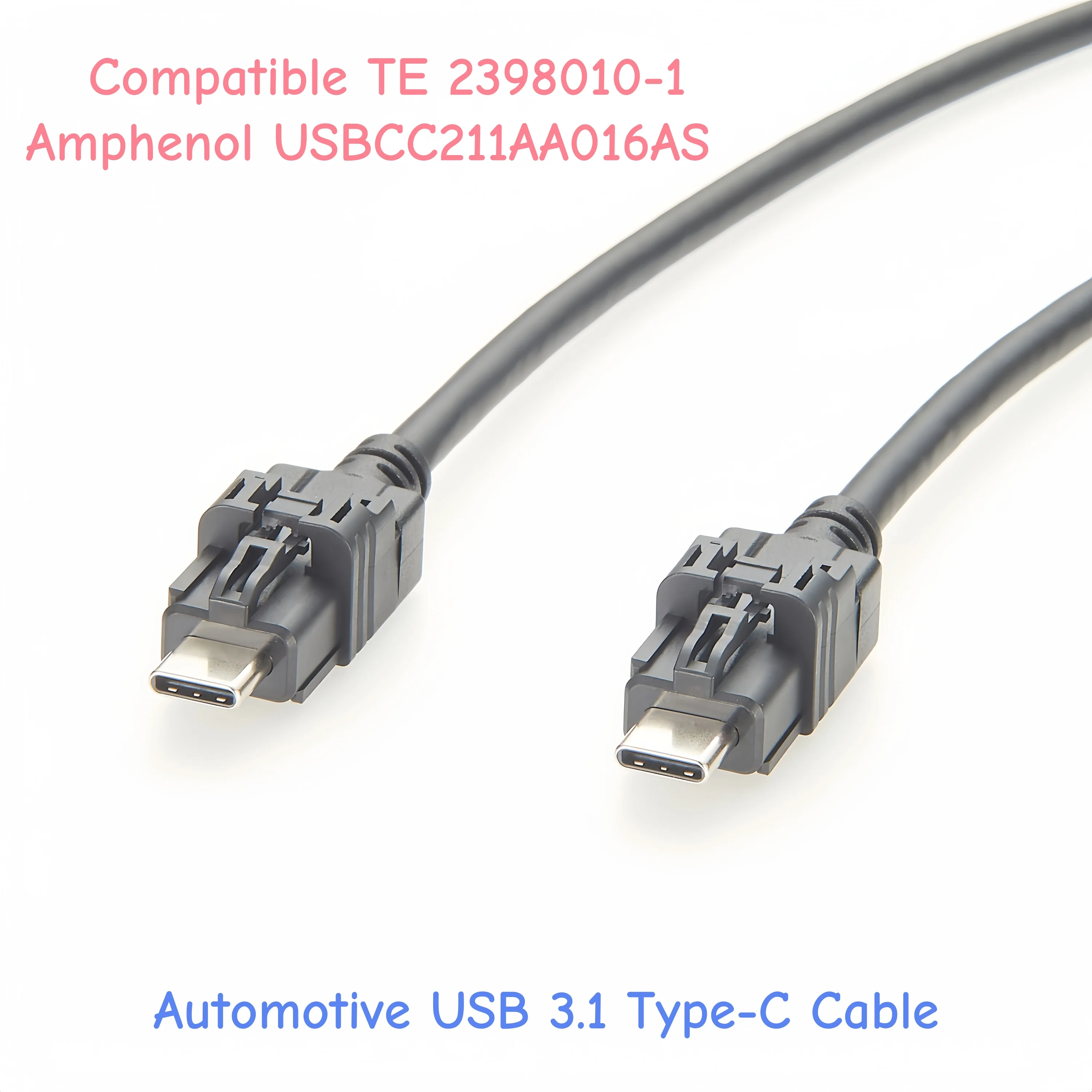 USB 3.1 Type-C A Code Male to Male Automotive Data Transfer Cable Compatible TE 2398010-1 Amphenol USBCC211AA016AS Mini HSBridge