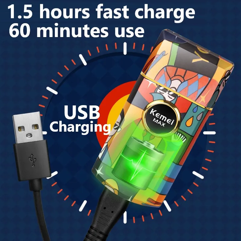 ماكينة حلاقة من التيتانيوم للرجال ، حلاق محترف ، أداة تشطيب ، أداة ترددية ، نمط جرافيتي عشوائي ، ماكينة حلاقة كهربائية #4