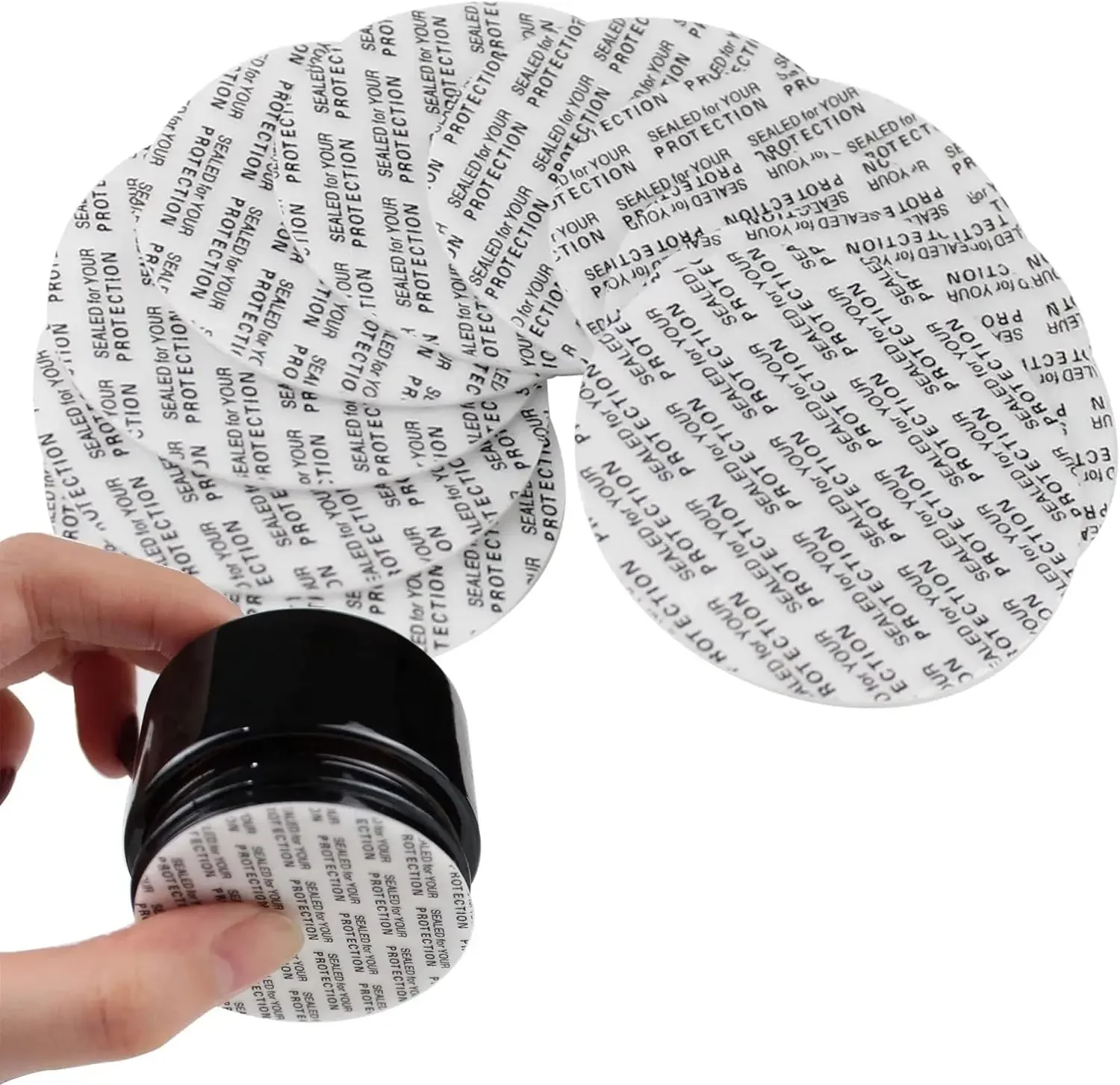 1000pcs Self-adhesive Foam Resistant Tamper Pressure Sensitive Seals for Bottle Cap Liners Seals for Cosmetic Jar Pot 20mm-101mm