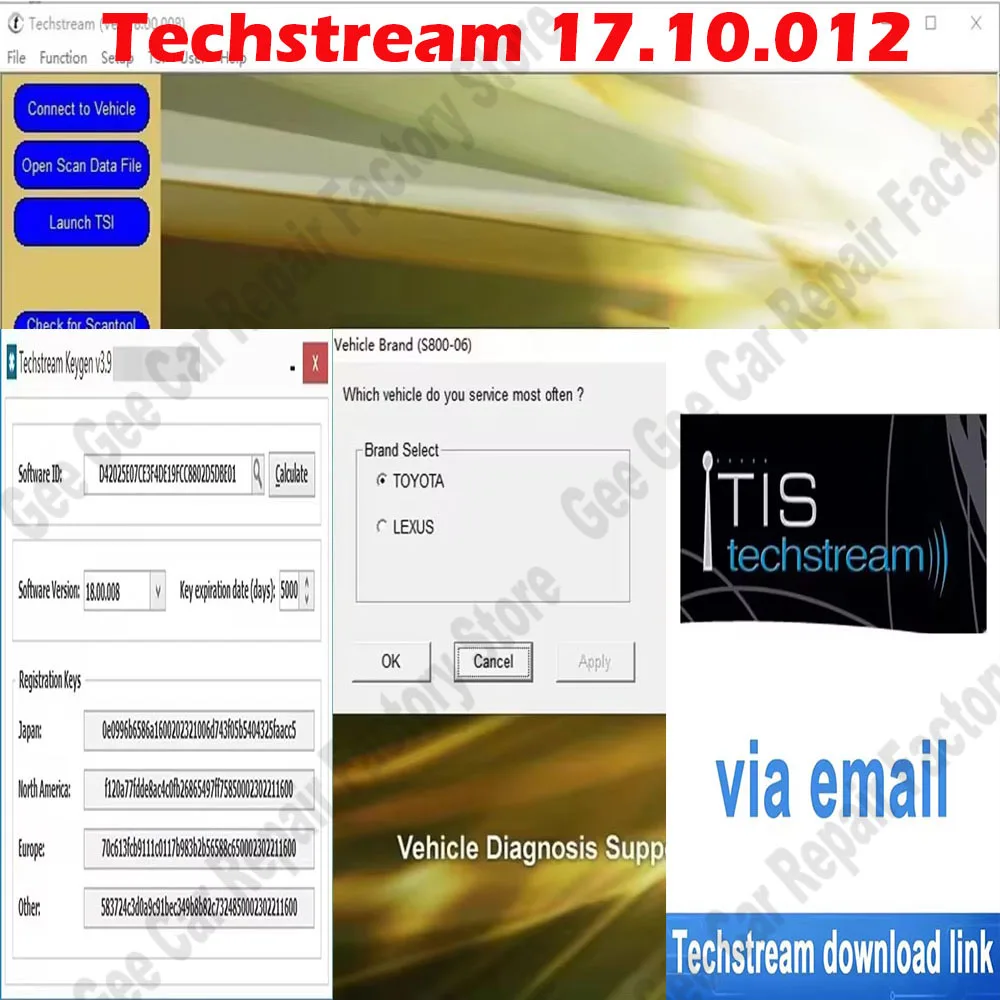 New TIS Techstream 17.10.012 Code reader tuning obd2 scanner Software for MINI VCI for OTC Scanner ECM ECU chip programming tool