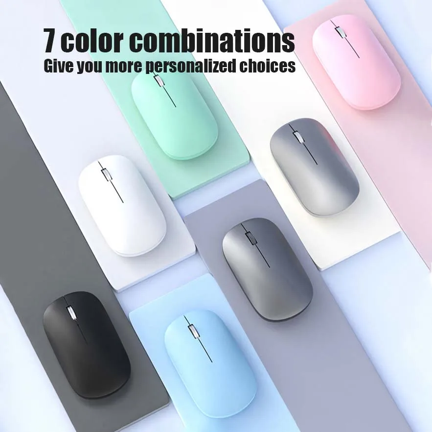 Wireless Bluetooth Mouse Dual Mode DPI Adjustable 2.4G Type-C Rechargeable Silent Ergonomic Morandi Portable Office Mouse 2025