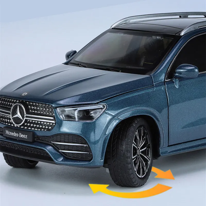 1:24 GLE 350 450 SUV 합금 자동차 모델, 다이캐스트 금속 장난감 차량, 자동차 모델 시뮬레이션 사운드 및 라이트 컬렉션, 어린이 선물