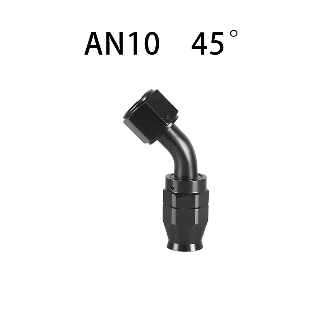 AN4/6/8/10/12 Recht 0 ° /45 ° /90 ° /120 ° /180 °   Graad PTFE olie brandstof draaibare slanguiteinde olie slanguiteinde adapterset zwart