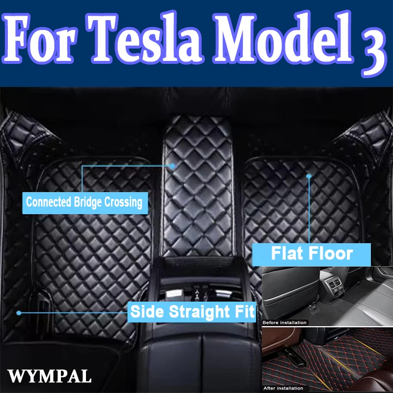 

Роскошные автомобильные коврики для Tesla Model 3 2019 2020 2021, автомобильные подушечки для ног на заказ, автомобильный ковер, аксессуары для интерьера