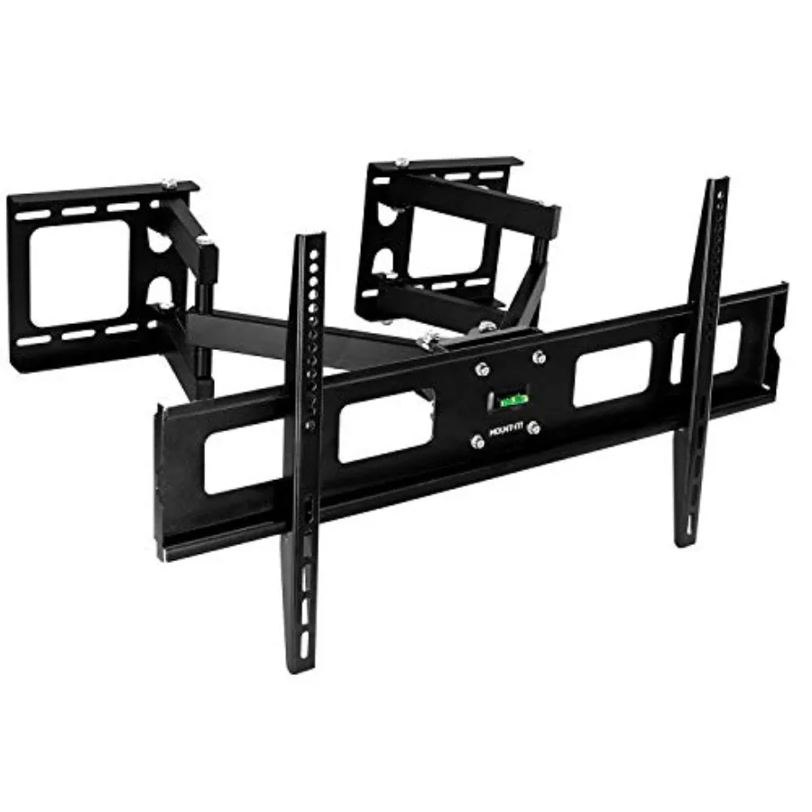 

Corner TV Mount for 37-63 inch Flat Panels Premium Swivel Full Motion Caddy Bracket Black Steel VESA up to 800x400 132 lb Capac