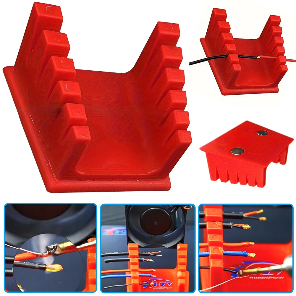 Magnetic Wire Fixture Bracket Plastic Soldering Wire Tin Leads Clamp Insulated Cable Connection Fixture for 30AWG-12AWG Wire