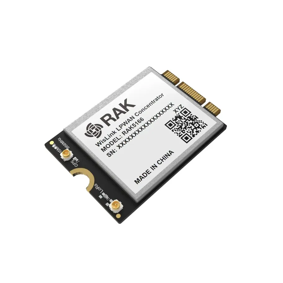 وحدة المكثف RAK5166/RAK5167: ابتكار عامل الشكل M.2 لـ LoRaWAN ®   التطبيقات، SX1303 LoRa Core (USB، GPS، LBT)