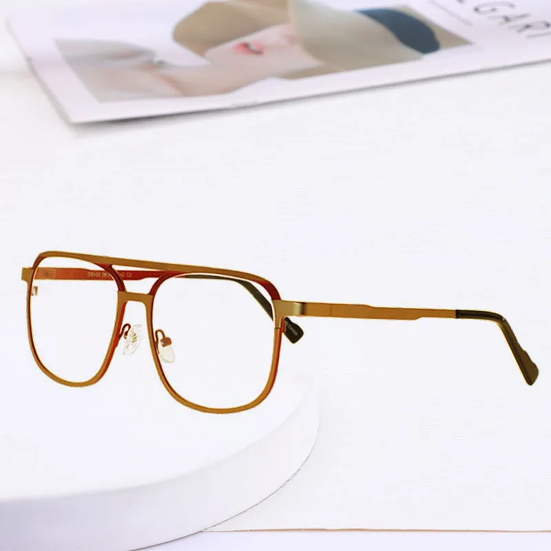 

REAL Brand Designer Classic Metal Men Optical Frames Myopia Full Frames Square Eyeglasses MT0423