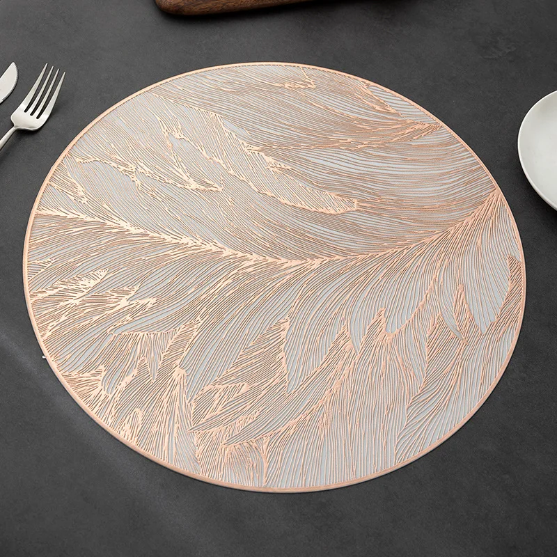 1PCS 38cm Round Placemat,Waterproof oilproof insulated table mat,Hotel anti-slip decorative coasters