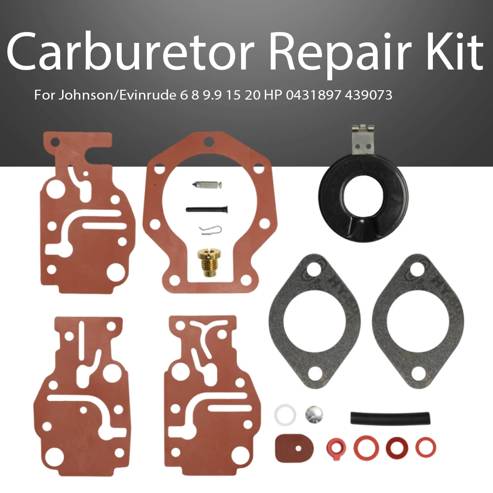 

Carburetor Repair Kits For Johnson/Evinrude 6 8 9.9 15 20 HP 0431897 439073