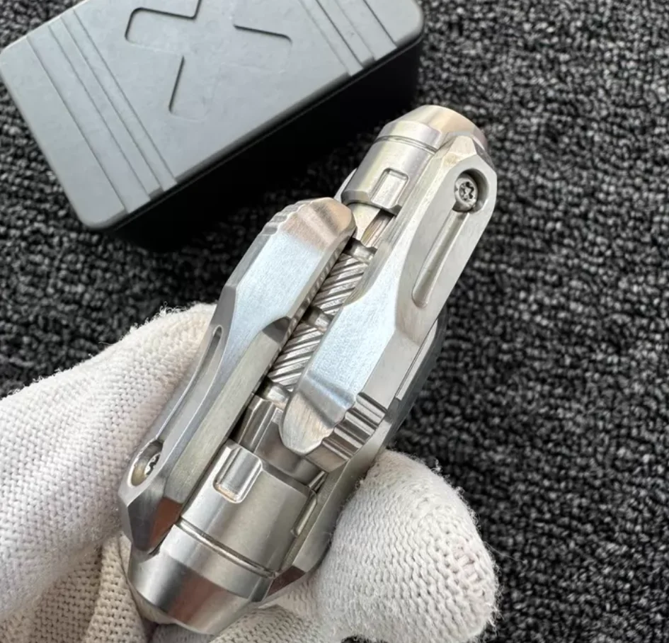 Used EDC Chaowan Society Stainless Steel Egg Pushing Laser fidget slider Decompression toys