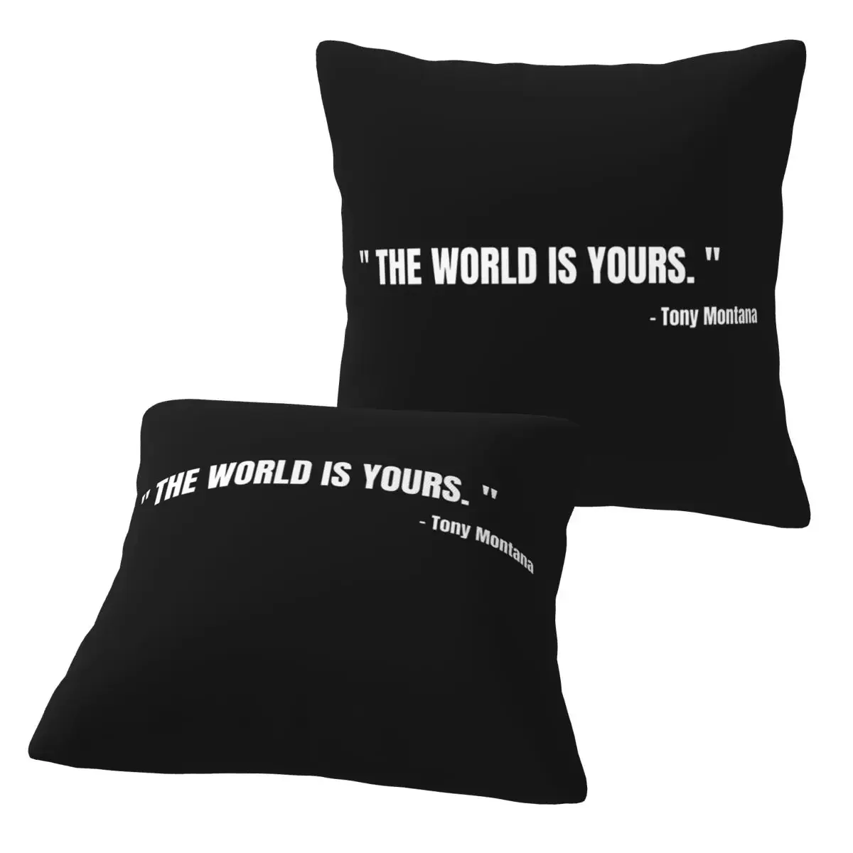 

Scarface Tony Montana The World Is Yours Movie 2 pcs Square Pillowcase Pillow Cover Cushion Comfort Throw Pillow for Home Sofa