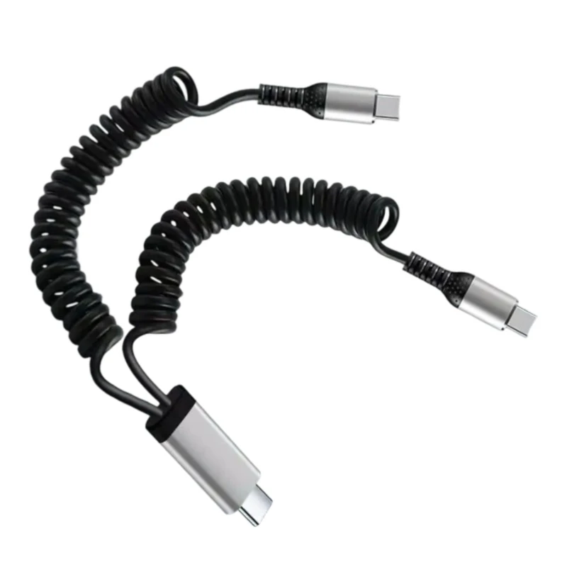 차량 사용을위한 빠른 속도 충전 데이터 케이블, 이중 포트 USB & Type C