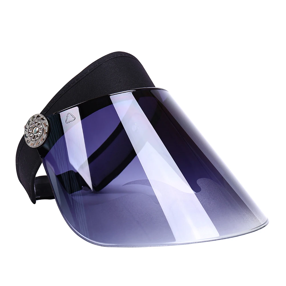 

Fashion Unisex Sun Hat Outdoor Uv Protection Breathable Adjustable Snap Buckle Shield Lens Cap For Travel Sports Riding Black