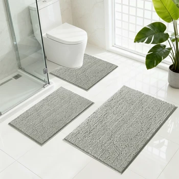 3-Piece Chenille Bath Mat Set 8