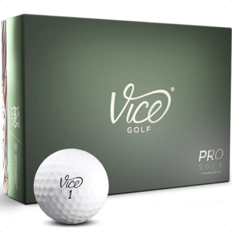 Мягкие мячи для гольфа Vice Golf Pro, белые One Dozen