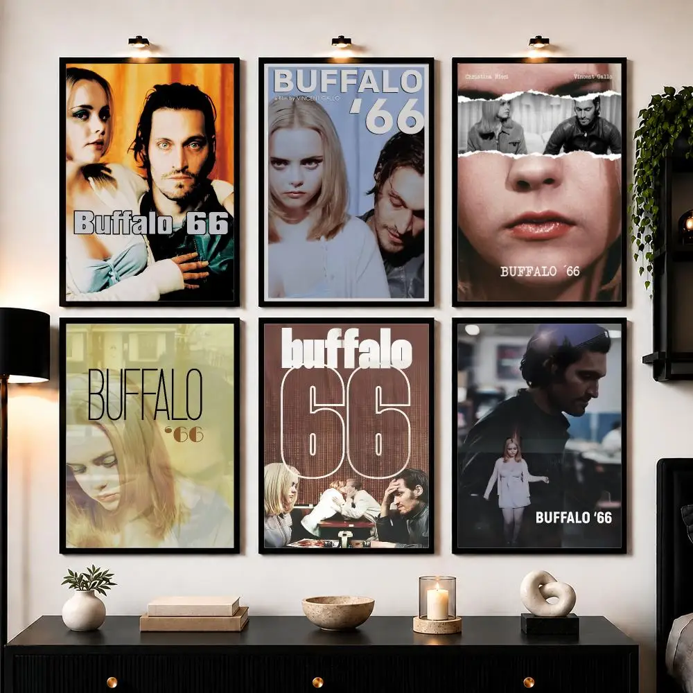 B-Buffalo 66 Movie Poster Wall Art Sticker For Living Room Bedroom Bar Home Decor Mural Painting Decoration