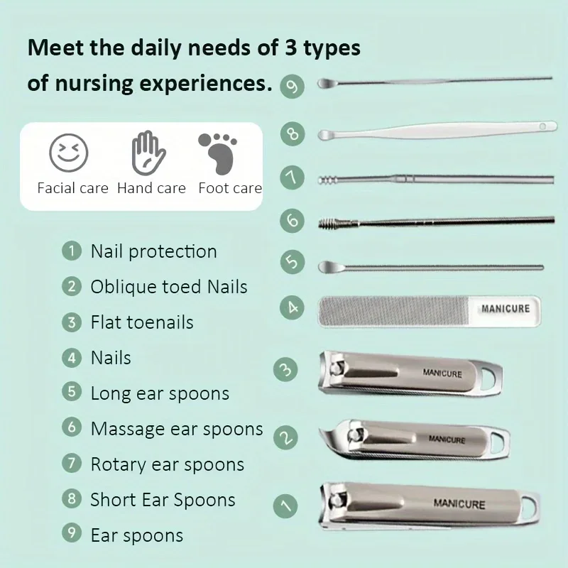 Tagliaunghie 4 pezzi Trimmer professionale Strumenti per la cura della pedicure Lima per unghie in vetro Set per manicure Regalo per la cura della casa Nuovo chiodo