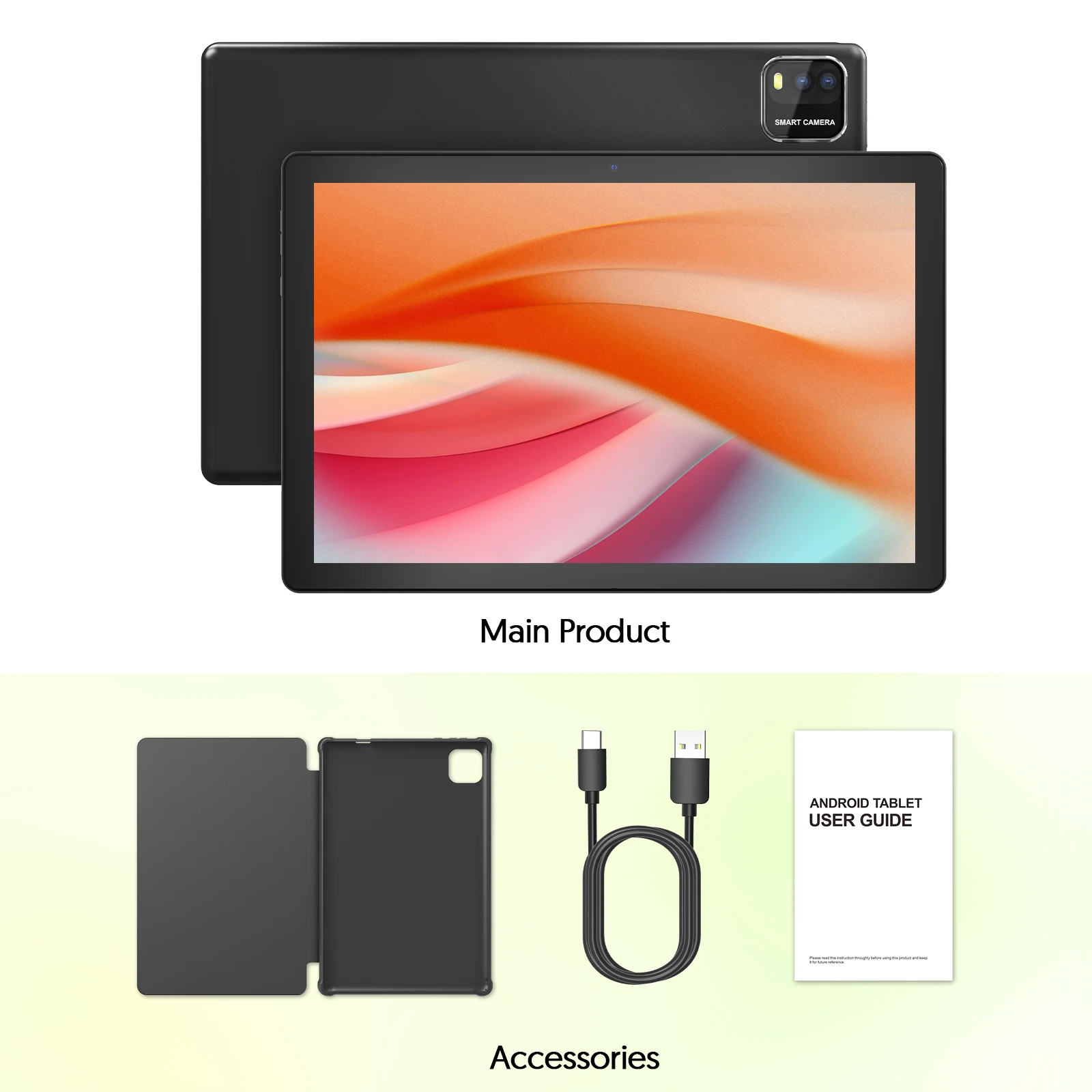 BAKEN 10インチ Android 15 タブレット、クアッドコアプロセッサ、12GB