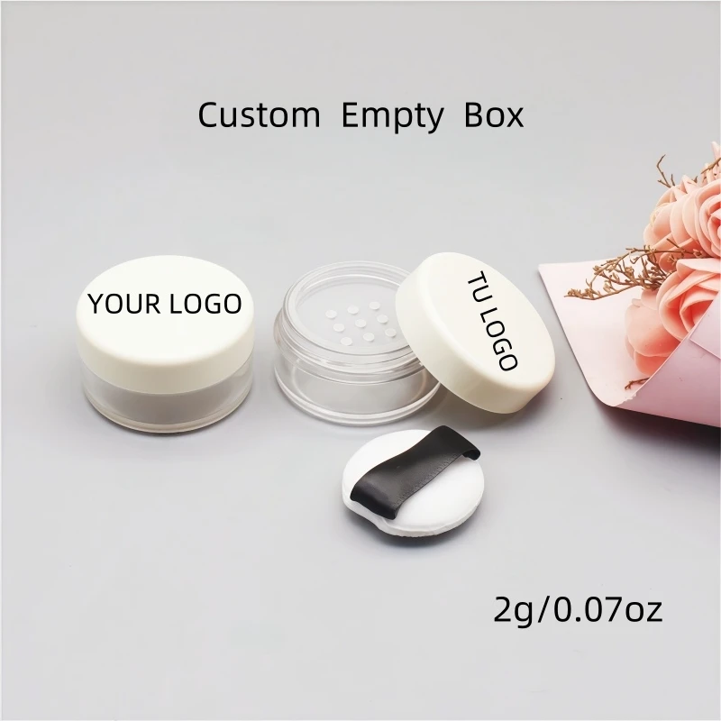 【Logo Custom】50 Customized Frosted Bottles with A Capacity of About 2g Circular Small Powder Box Cosmetic Packaging Material