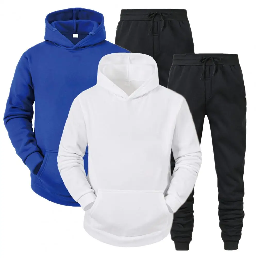 Keep Warm Super Soft Drawstring Large Pocket Pullovers Jacket Pants for Outdoor